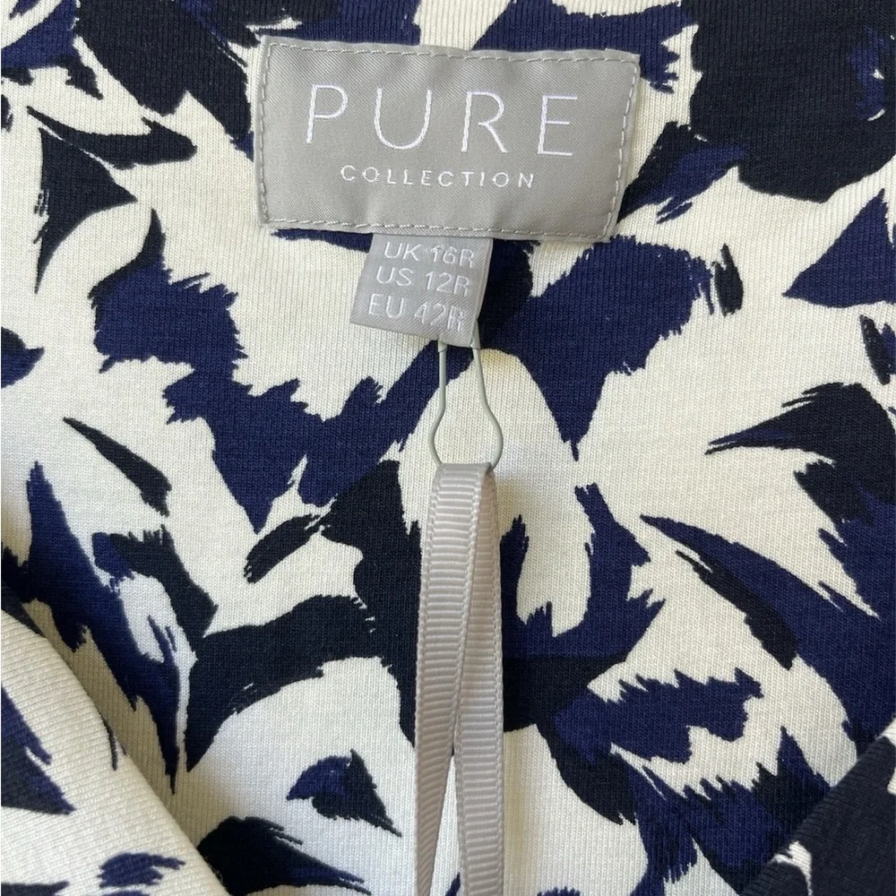 PURE COLLECTION Jersey Maxi Dress Blue Floral Print Size 12 New - Picture 5 of 8
